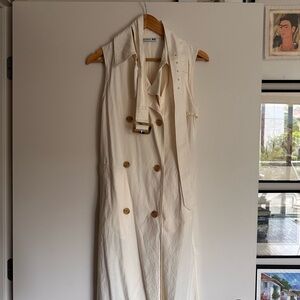 Uniqlo JW Anderson Linen Blend Lapel Dress